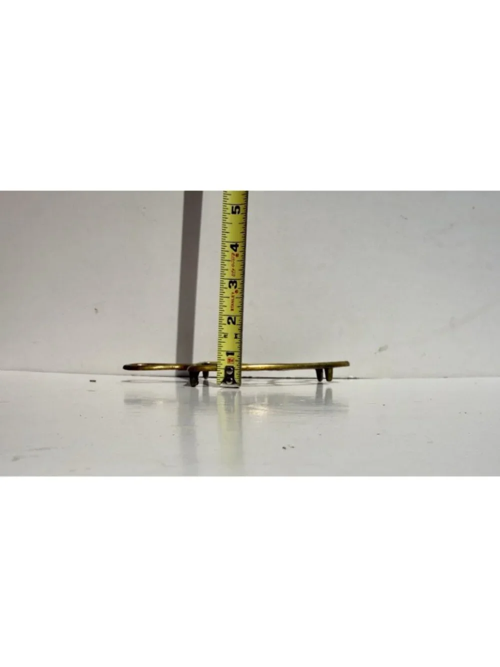 Brass Trivet Vintage Geometric Cast Brass Footed Flat Iron Triangle ‘Flatwheel’